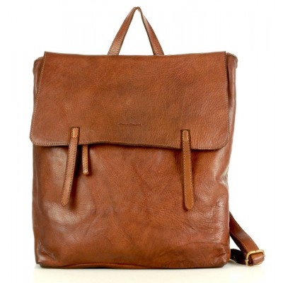 K39F Sac à dos sac à main 2 en 1 femme homme noir marron. Sac à dos unisex urbain cuir italiene vintage 